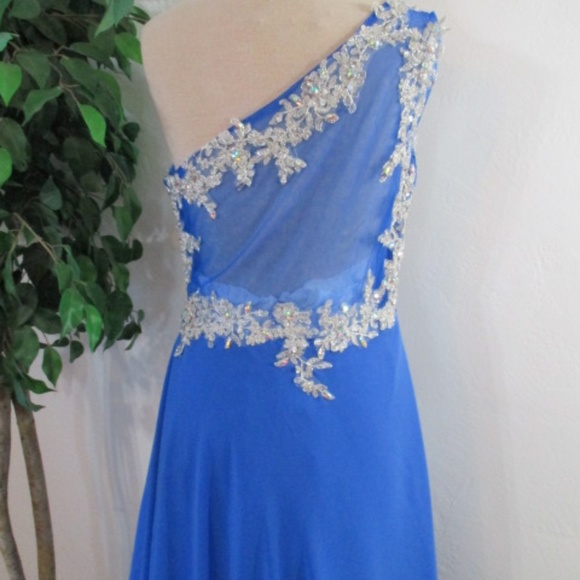 - NWT Prom Pageant Formal One Shoulder Dress Gown - Picture 6 of 8